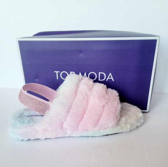 NEW Rainbow pastel slippers/sandals - Picture 9 of 10